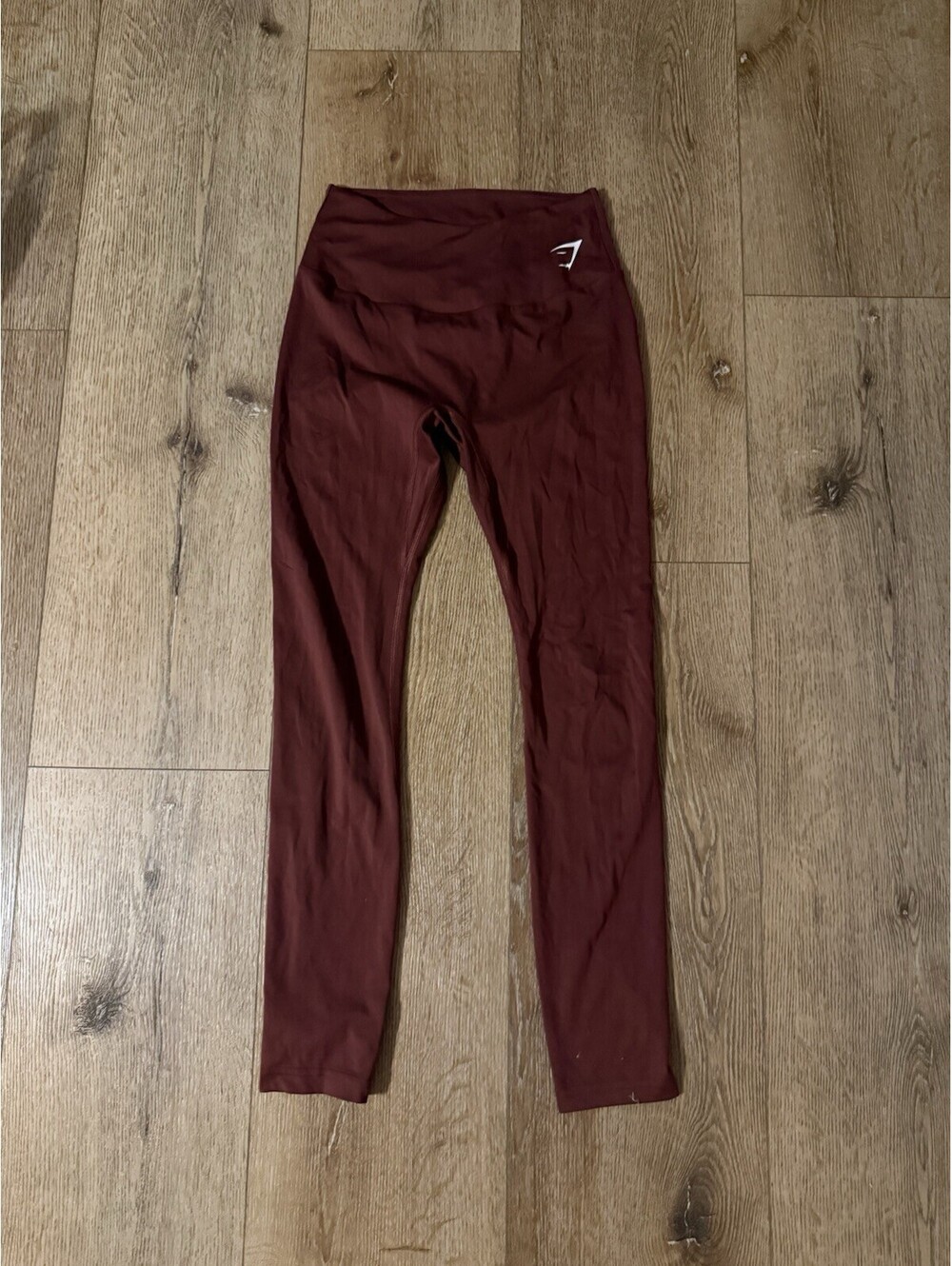 Gymshark Womens Maroon Pullon Athletic Cropped Leggings Size Medium